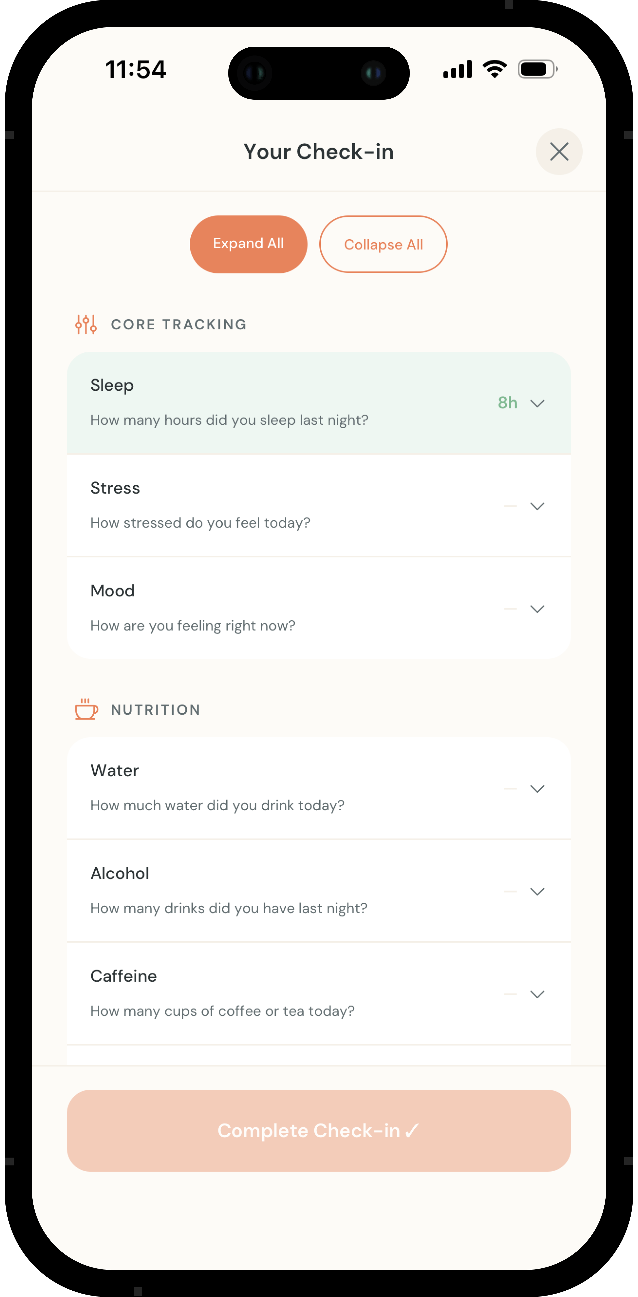 EYVO Journal screen